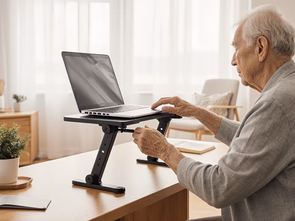 Stable Small Laptop Stands for Senior Posture Support